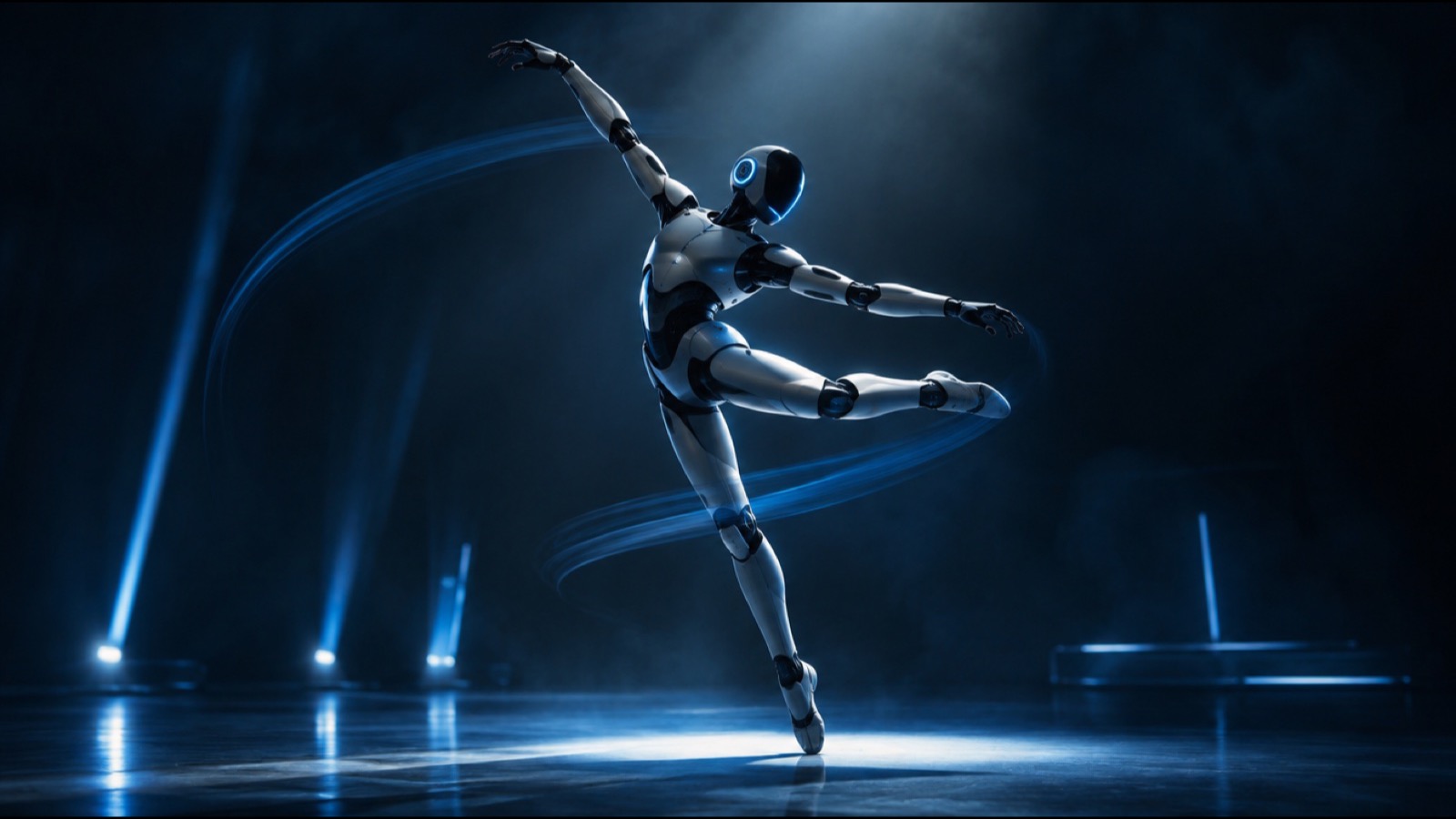 体幹でバランスを取りながら踊る人型ロボットの様子