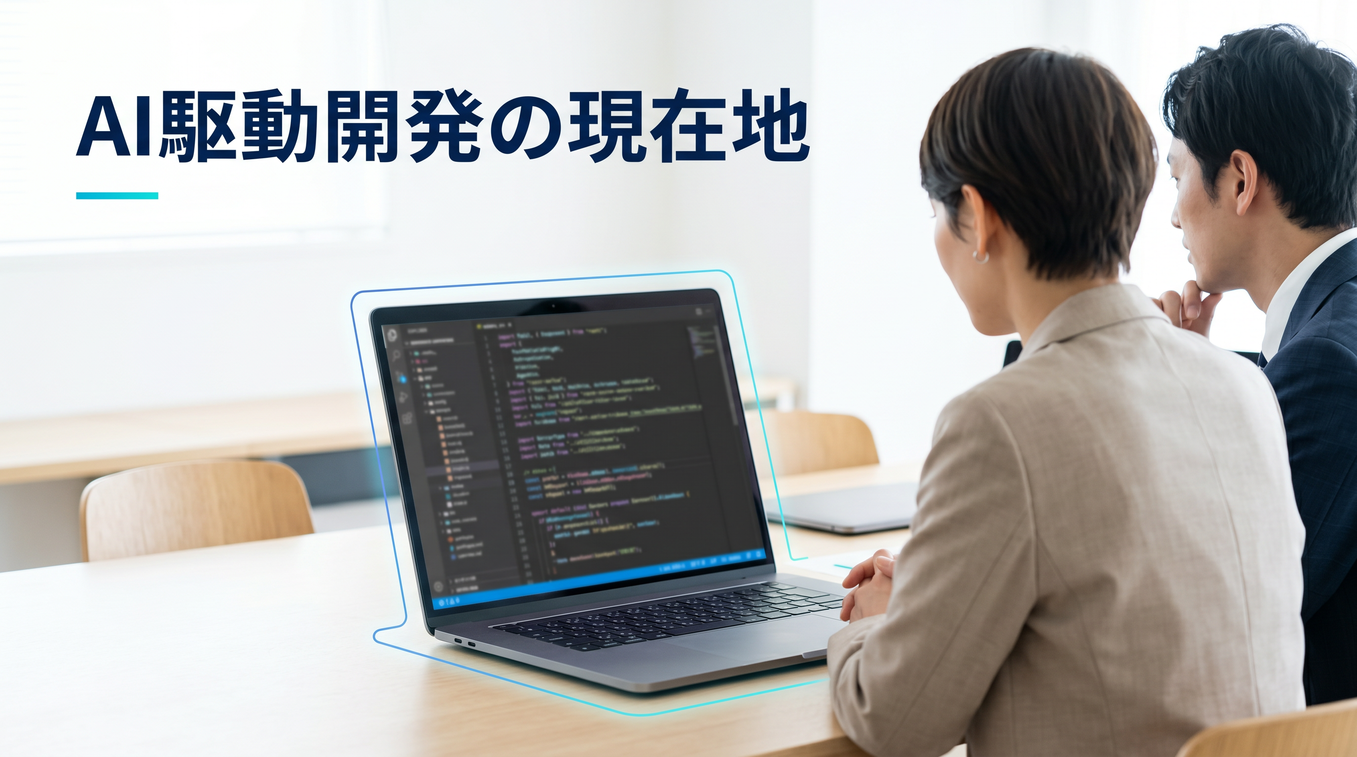 AIコーディングエージェントが要件整理、実装、テスト、運用を横断して支援する様子